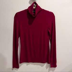 Theory long sleeves heave weight tshirt in burgundy